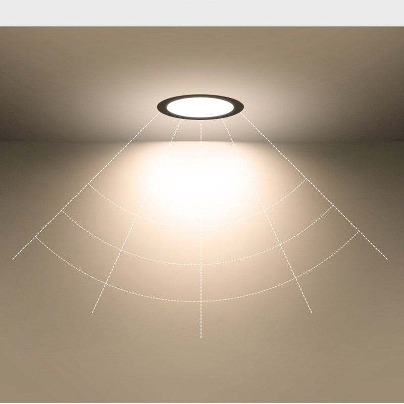 Dimmable hotel room LED downlight, household ultra-thin fog ceiling light, 3W 5W 7W 9W 12W 15W 18W