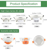 Kaguyahime 4pcs Ultra Thin LED Downlight 110V 220V Round LED Ceiling Recessed Spot Light Down Light 3W-18W 7W 9W 10W 12W 15W