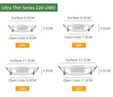 Kaguyahime 4pcs Ultra Thin LED Downlight 110V 220V Round LED Ceiling Recessed Spot Light Down Light 3W-18W 7W 9W 10W 12W 15W
