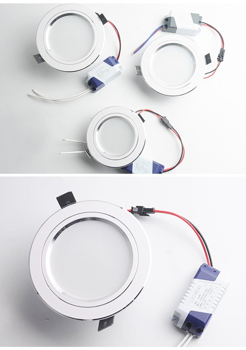 Kaguyahime 4pcs Ultra Thin LED Downlight 110V 220V Round LED Ceiling Recessed Spot Light Down Light 3W-18W 7W 9W 10W 12W 15W