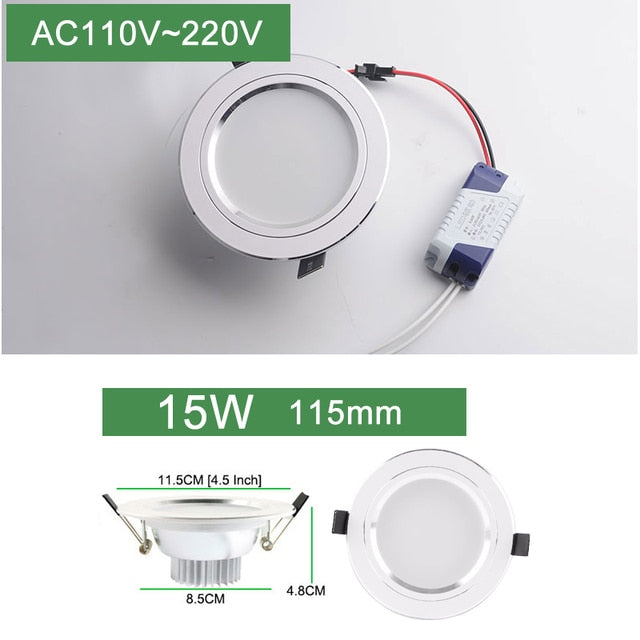 Kaguyahime 4pcs Ultra Thin LED Downlight 110V 220V Round LED Ceiling Recessed Spot Light Down Light 3W-18W 7W 9W 10W 12W 15W