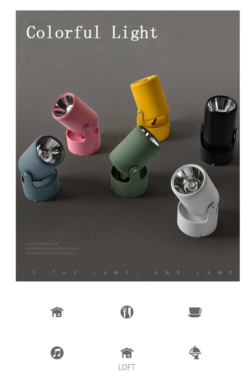 Round COB LED Ceiling Decorative Spotlight Downlight for Commercial Showcase Kitchen Photo Jewelry Mini Gimbaled 110V 220V