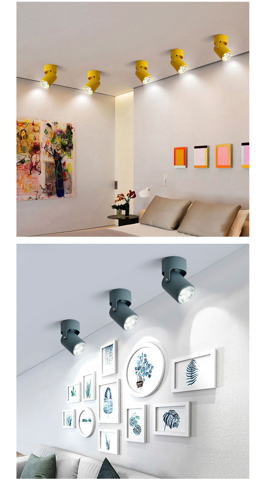 Round COB LED Ceiling Decorative Spotlight Downlight for Commercial Showcase Kitchen Photo Jewelry Mini Gimbaled 110V 220V