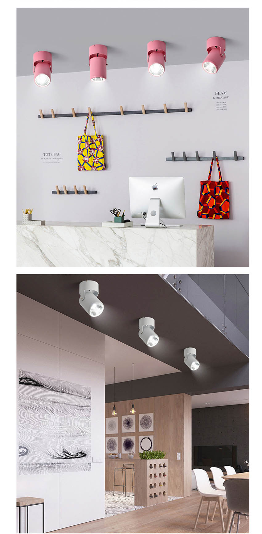 Round COB LED Ceiling Decorative Spotlight Downlight for Commercial Showcase Kitchen Photo Jewelry Mini Gimbaled 110V 220V