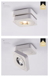 Folding COB LED Downlights 10W 12W Surface Mounted Led Ceiling Lamps Spot Light 360 Degree Rotation Downlights AC220V