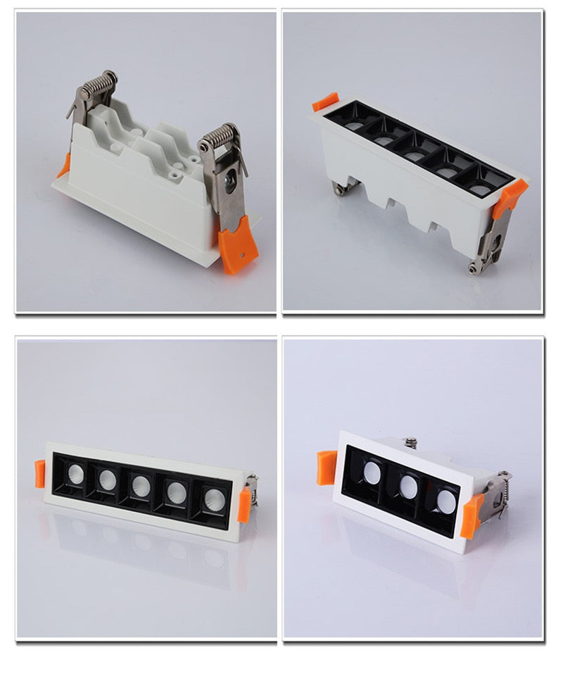 AC90V~260V 220V 110v Nordic Design Square Recessed Dimmable LED Downlights 20W 30W COB LED Ceiling Lamps Wall Spot Lights Indoor