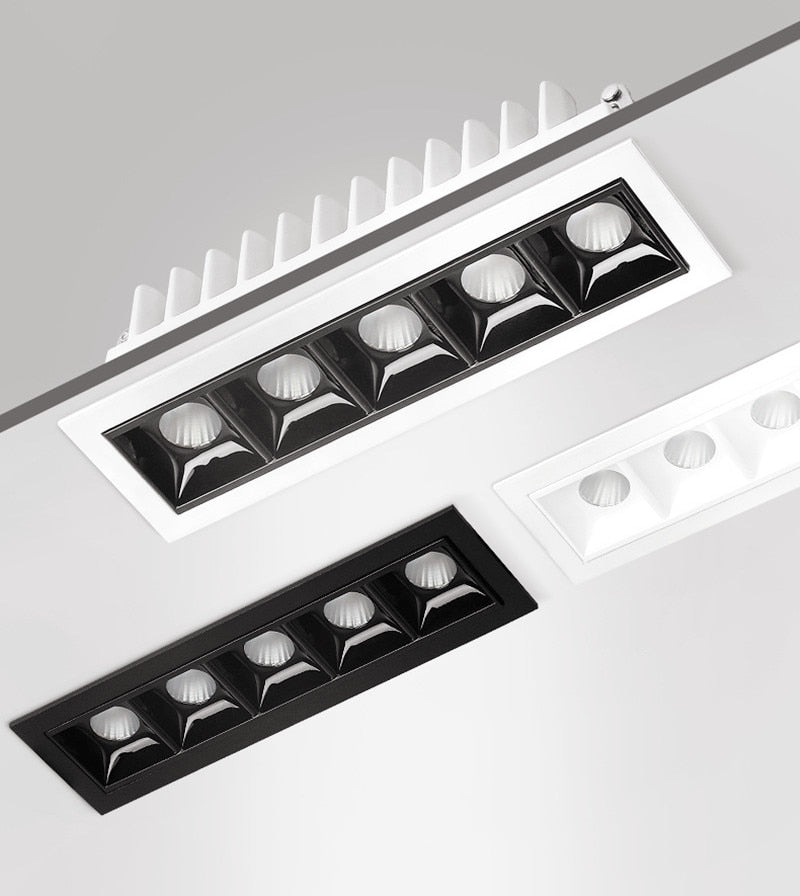 AC90V~260V 220V 110v Nordic Design Square Recessed Dimmable LED Downlights 20W 30W COB LED Ceiling Lamps Wall Spot Lights Indoor