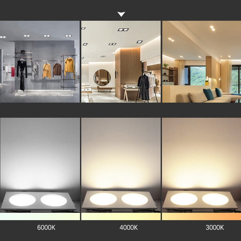 Led downlight fog light for ceiling, single head ultra-thin recessed light, ceiling light panel, grill