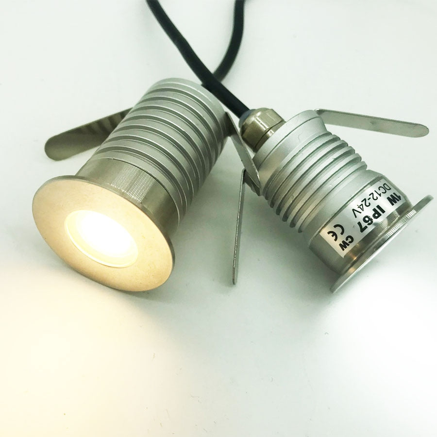 IP67 LED COB Downlight DC 12V 24V 1W 3W Mini Bulb Spot Lighting for Tunnel Park Outdoor Stair Party Dancing Light
