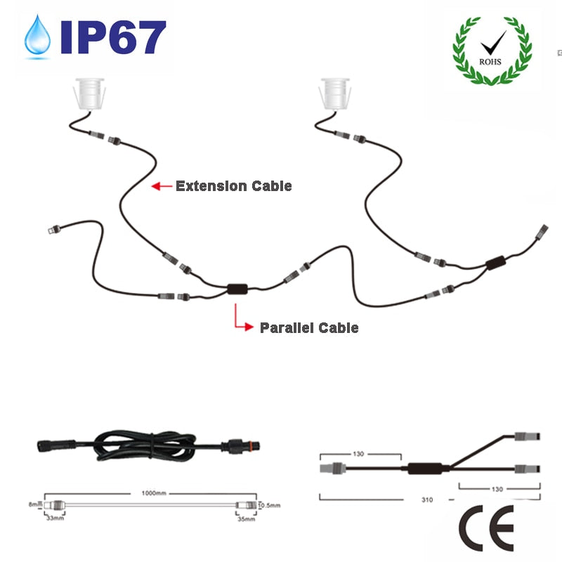 IP67 LED COB Downlight DC 12V 24V 1W 3W Mini Bulb Spot Lighting for Tunnel Park Outdoor Stair Party Dancing Light