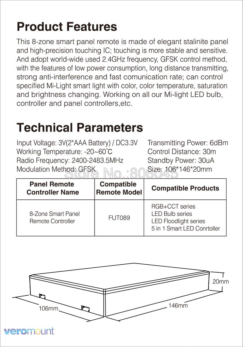 MiBoxer FUT071 12W Anti-glare RGB+CCT LED Downlight Recessed Ceiling Lamp Support 2.4G RF Remote / WiFi APP / Voice Control