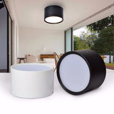 Round Surface Mounted LED Downlights 7W 12W 15W 18W 24W Mounted Ceiling Lamps Spot Light 220V Down Light black / white body