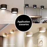 Round Surface Mounted LED Downlights 7W 12W 15W 18W 24W Mounted Ceiling Lamps Spot Light 220V Down Light black / white body