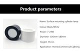 Round Surface Mounted LED Downlights 7W 12W 15W 18W 24W Mounted Ceiling Lamps Spot Light 220V Down Light black / white body