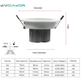 DVOLADOR Dimmable AC85V-265V 7W/5W/4W/3W LED Downlight Warm White/White Spot Light Ceiling Recessed Home Lighting Fixture