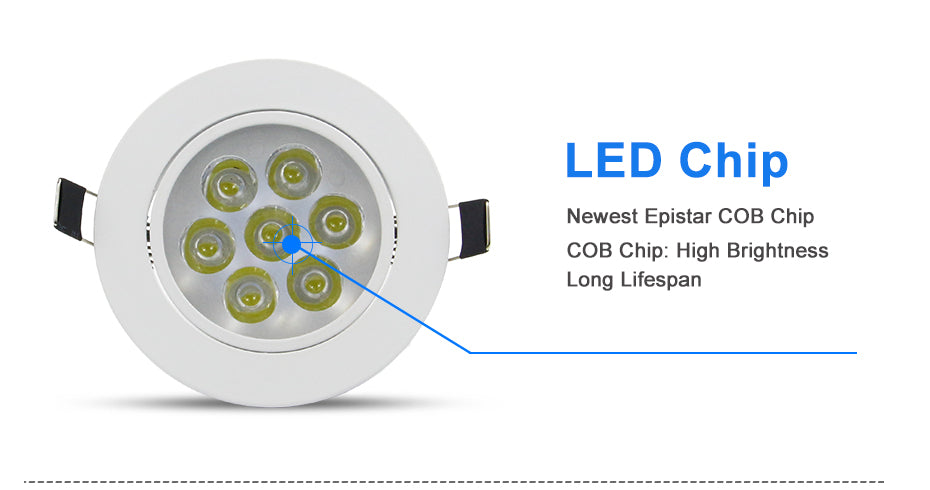 DVOLADOR Dimmable AC85V-265V 7W/5W/4W/3W LED Downlight Warm White/White Spot Light Ceiling Recessed Home Lighting Fixture