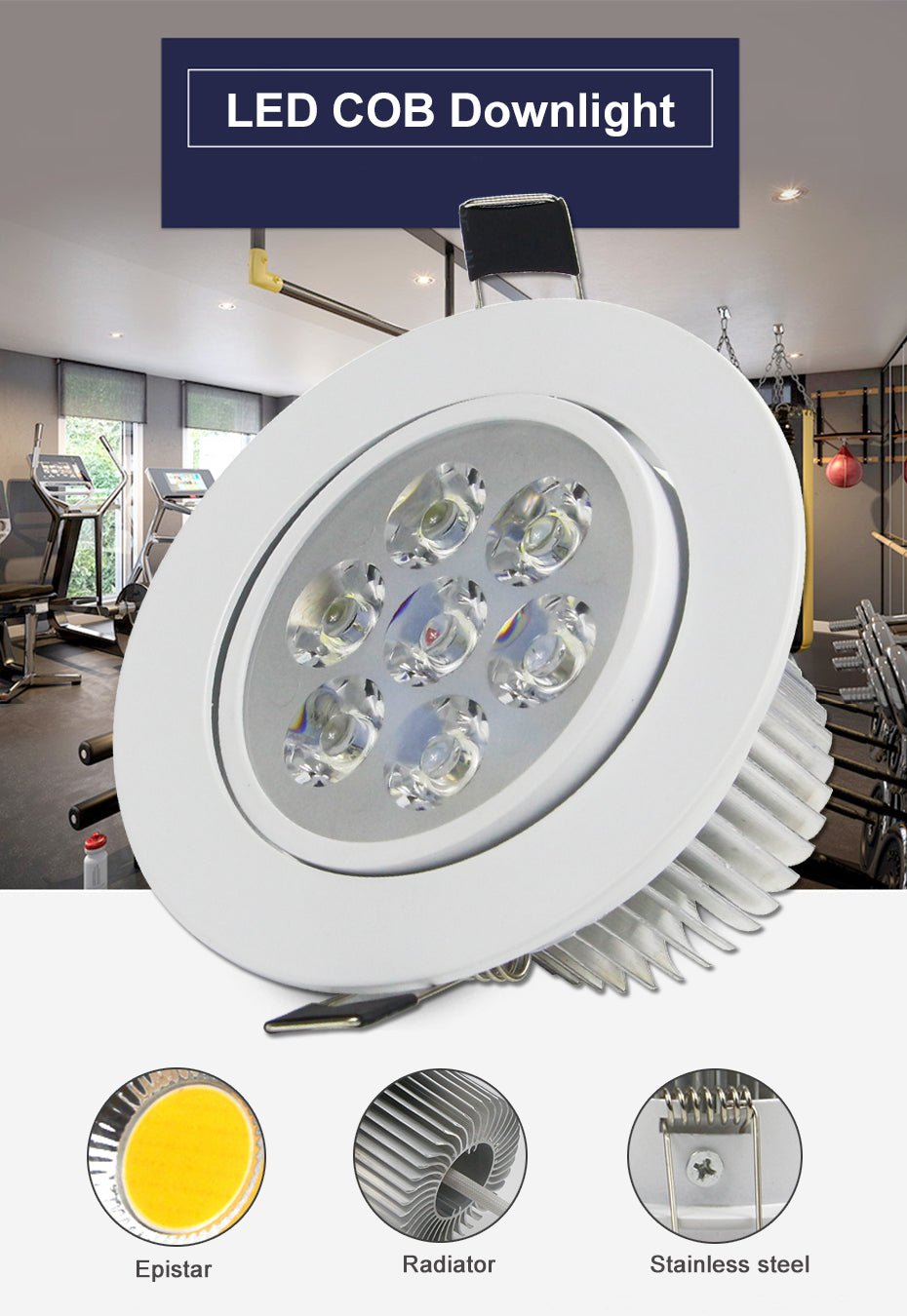 DVOLADOR Dimmable AC85V-265V 7W/5W/4W/3W LED Downlight Warm White/White Spot Light Ceiling Recessed Home Lighting Fixture