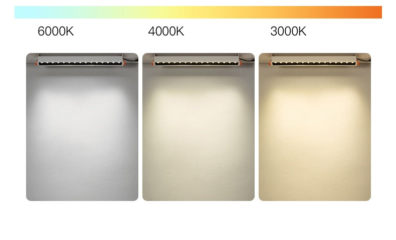 LED line Downlight Recessed Rectangle Grille Ceiling Lamp 4W 10W 20W 30W AC85~265V LED Spot Light For Home Shop Decor