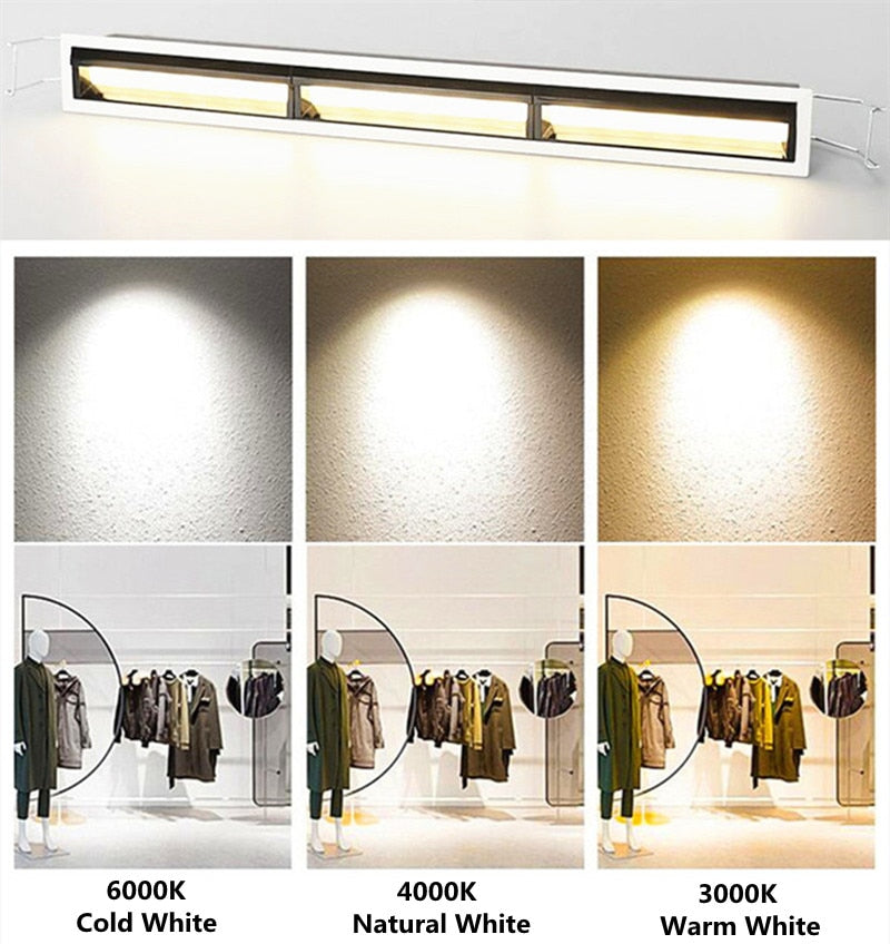 Dimmable LED Ceiling Spot Lights LED Downlights 10W 20W 30W COB Recessed Square AC85V~265V LED Strip Lights Indoor Lighting