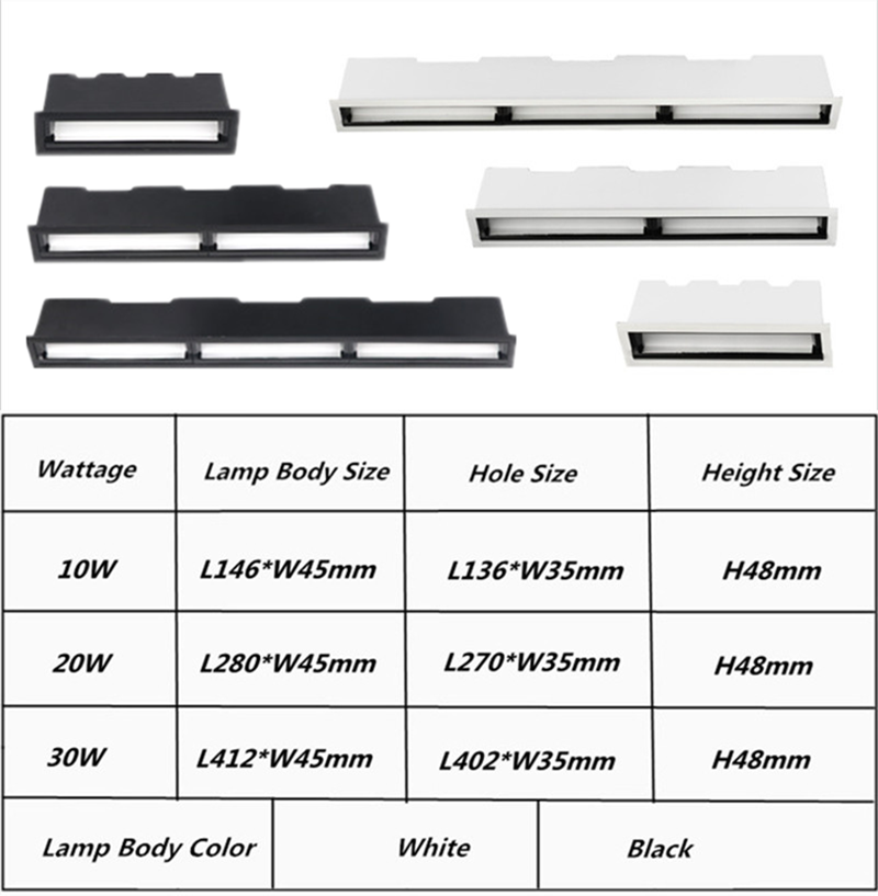 Dimmable LED Ceiling Spot Lights LED Downlights 10W 20W 30W COB Recessed Square AC85V~265V LED Strip Lights Indoor Lighting