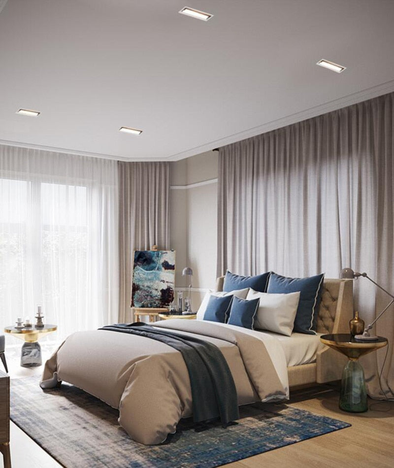 Dimmable LED Ceiling Spot Lights LED Downlights 10W 20W 30W COB Recessed Square AC85V~265V LED Strip Lights Indoor Lighting