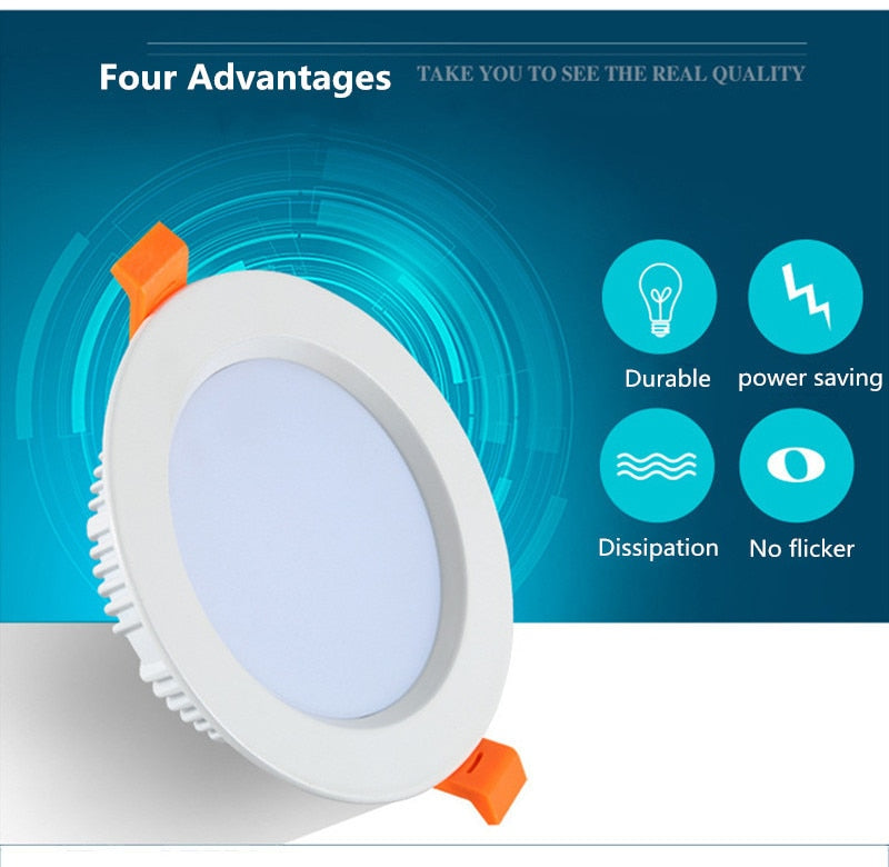 LED Recessed Downlights 9W 12W 3W 5W 7W 15W 18W 24W 30W Down Lamps 220V SMD 5730 Spot Indoor Ceiling Panel Lighting