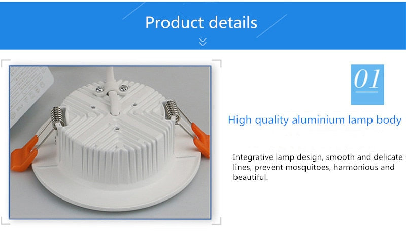 LED Recessed Downlights 9W 12W 3W 5W 7W 15W 18W 24W 30W Down Lamps 220V SMD 5730 Spot Indoor Ceiling Panel Lighting