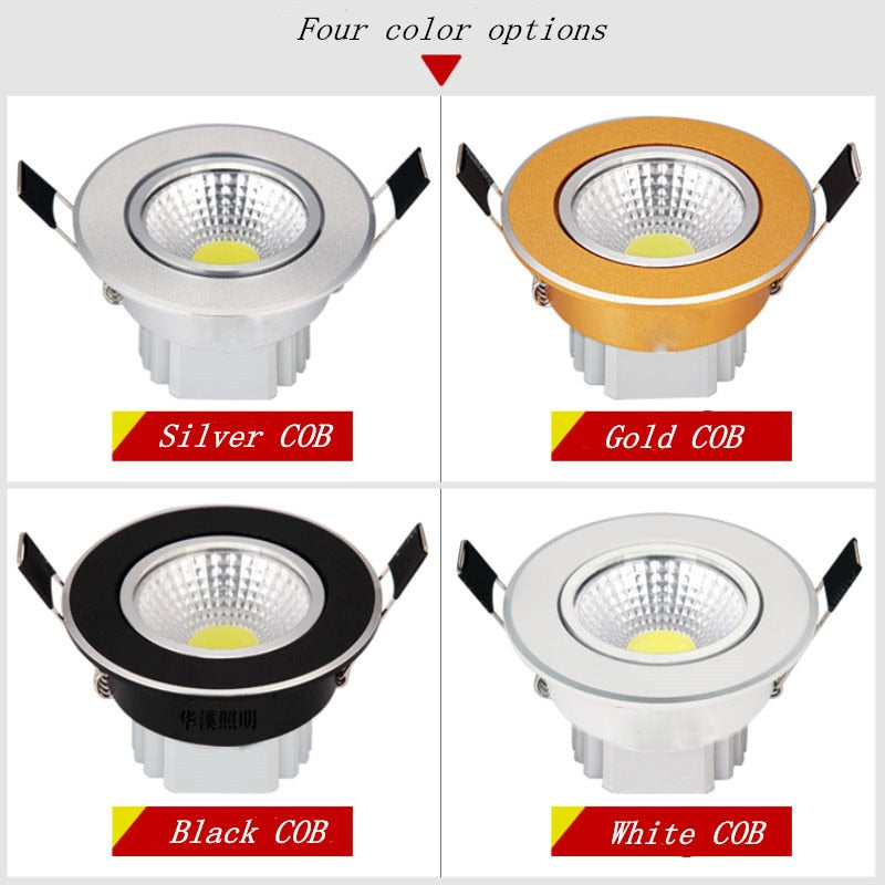 LED downlight 9W 12W 15W led COB light dimmable COB LED DOWNLIGHT lamp Recessed Spot light AC110V-220V for home illumination