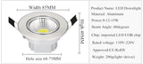 LED downlight 9W 12W 15W led COB light dimmable COB LED DOWNLIGHT lamp Recessed Spot light AC110V-220V for home illumination