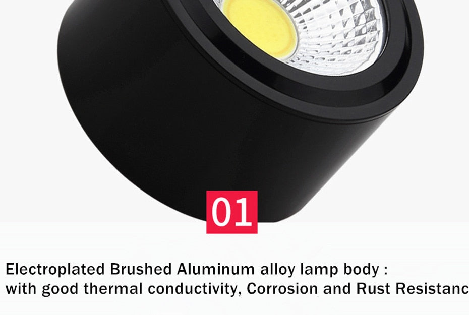 Dimmable Led Downlight Indoor Ceiling Lamp Surface Mounted Industrial Lighting 3w 5w 7w AC110V 220V For Home Bedroom Living Room