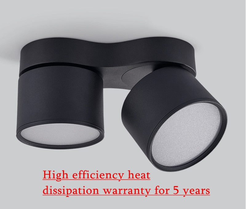 Dimmable Folding Rotating LED Downlight 10W 15W 20W/ 2x10W 2x15W 2x20W High Power Ceiling Spot Light AC85~265V LED Ceiling Lamp