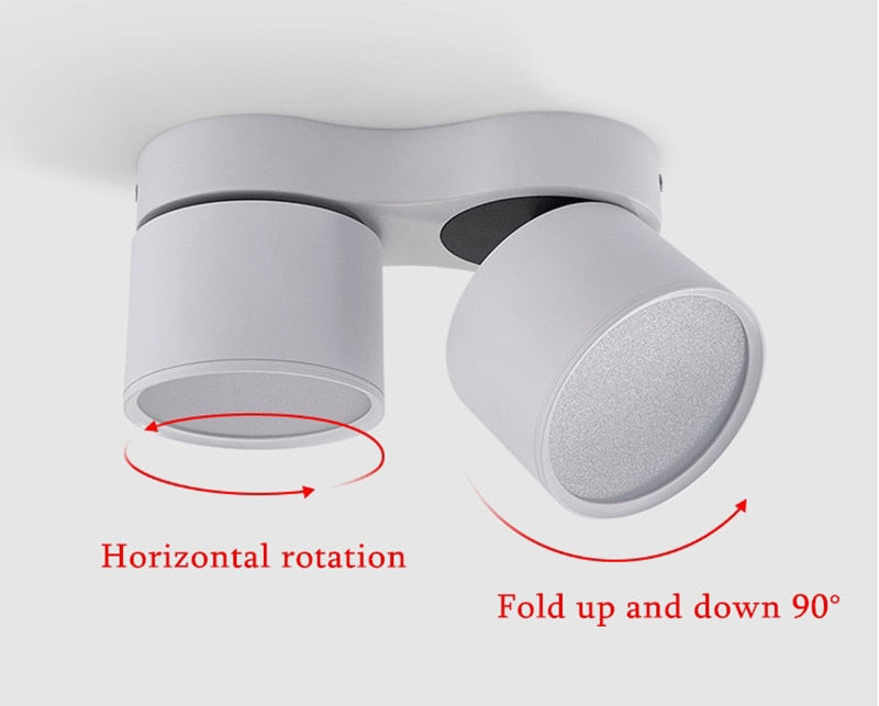Dimmable Folding Rotating LED Downlight 10W 15W 20W/ 2x10W 2x15W 2x20W High Power Ceiling Spot Light AC85~265V LED Ceiling Lamp