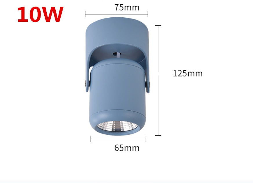 High quality dimmable Rotating LED Downlights Surface Mounted adjustment COB AC85-265V 360° LED Ceiling Lamp Spot lights