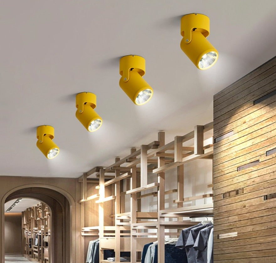 High quality dimmable Rotating LED Downlights Surface Mounted adjustment COB AC85-265V 360° LED Ceiling Lamp Spot lights