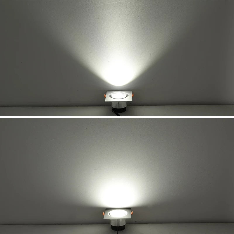 6 Types Dimmable Recessed Square Downlights 15W 10W COB LED Ceiling Lamp AC90-260V LED Background Spot Lights Indoor Lighting