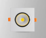 6 Types Dimmable Recessed Square Downlights 15W 10W COB LED Ceiling Lamp AC90-260V LED Background Spot Lights Indoor Lighting