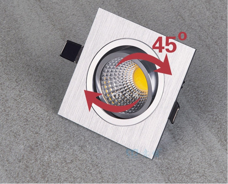 Square Dimmable Recessed LED Downlight 7W 9W 12W 15W COB LED Ceiling Lamp Spot Lights AC110-220V LED Panel Light Indoor Lighting