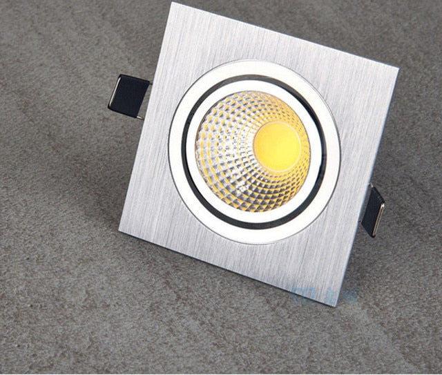 Square Dimmable Recessed LED Downlight 7W 9W 12W 15W COB LED Ceiling Lamp Spot Lights AC110-220V LED Panel Light Indoor Lighting