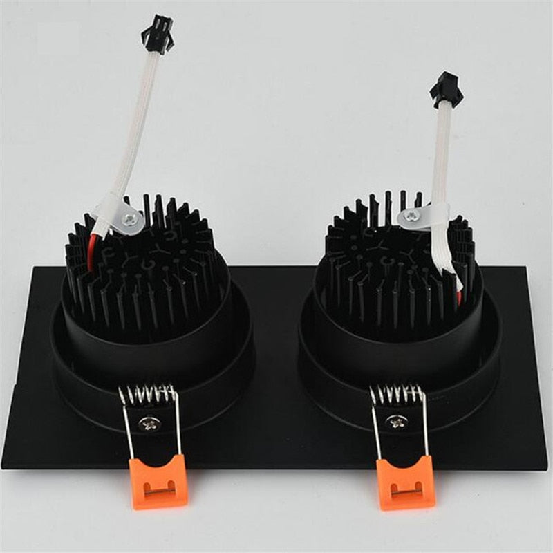 Double Square Dimmable LED Downlight light COB Recessed LED Ceiling Lamp Spot Light 20w 24W 30W AC85-265V Indoor Lighting