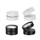 Round shape 360 Adjustable Angle Led Cob Downlight Black / White 7W 9W 12W 15W Led Ceiling Spot Light Pic Background Spotlights