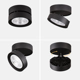 Round shape 360 Adjustable Angle Led Cob Downlight Black / White 7W 9W 12W 15W Led Ceiling Spot Light Pic Background Spotlights