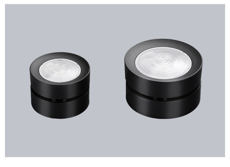 Round shape 360 Adjustable Angle Led Cob Downlight Black / White 7W 9W 12W 15W Led Ceiling Spot Light Pic Background Spotlights