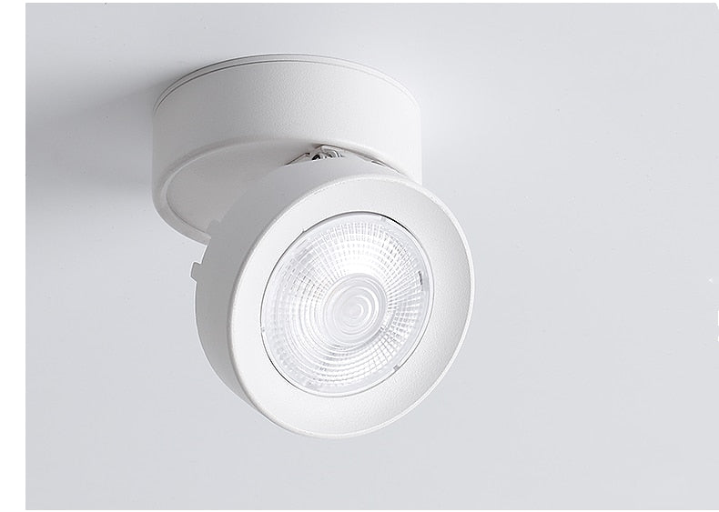 Round shape 360 Adjustable Angle Led Cob Downlight Black / White 7W 9W 12W 15W Led Ceiling Spot Light Pic Background Spotlights