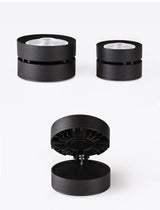 Round shape 360 Adjustable Angle Led Cob Downlight Black / White 7W 9W 12W 15W Led Ceiling Spot Light Pic Background Spotlights