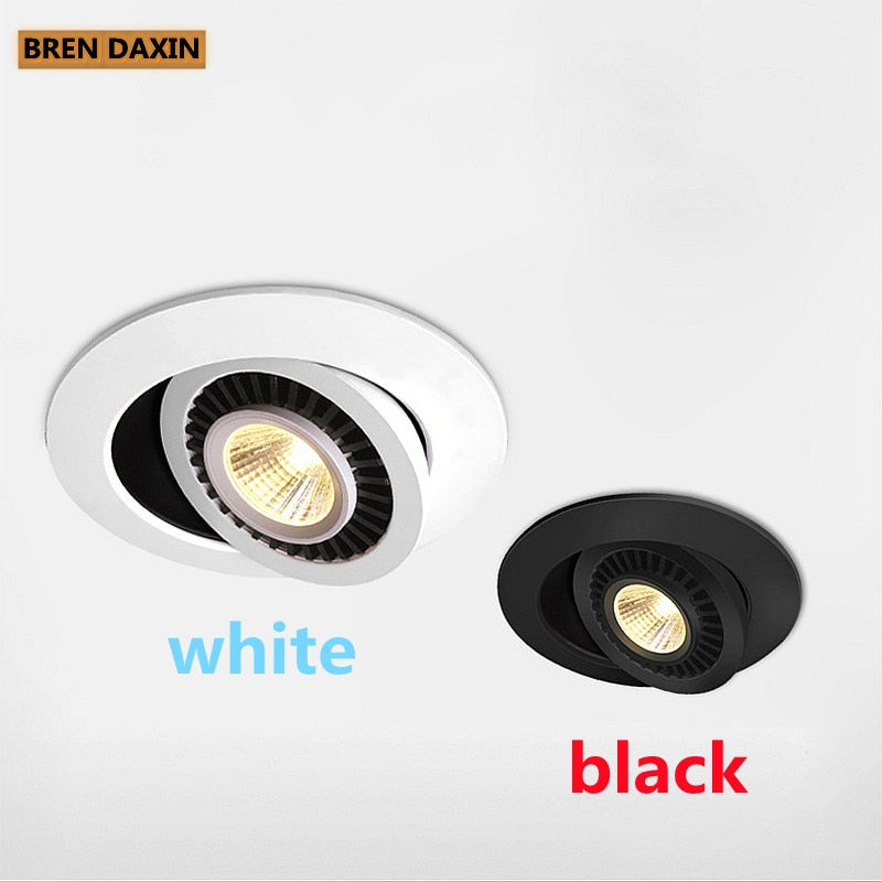 Dimmable LED Downlight embedded Tai chi lamp 360 degree rotating spot light AC 110V 220V indoor lighting LED ceiling lights
