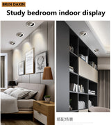 Dimmable LED Downlight embedded Tai chi lamp 360 degree rotating spot light AC 110V 220V indoor lighting LED ceiling lights