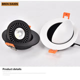 Dimmable LED Downlight embedded Tai chi lamp 360 degree rotating spot light AC 110V 220V indoor lighting LED ceiling lights