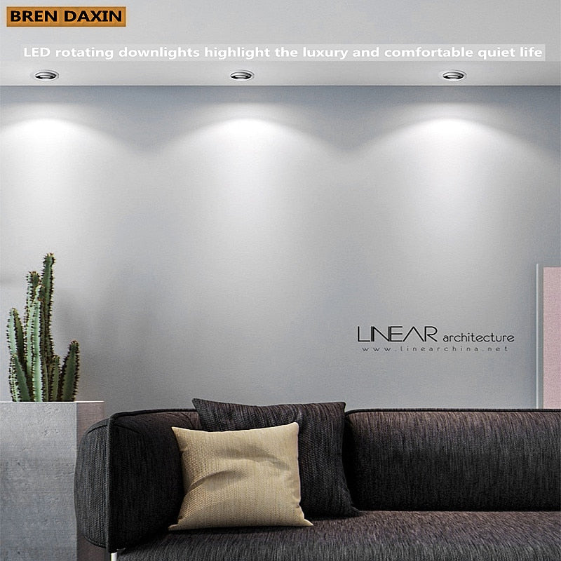 Dimmable LED Downlight embedded Tai chi lamp 360 degree rotating spot light AC 110V 220V indoor lighting LED ceiling lights