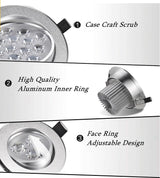 Round Dimmable Downlights 3W 6W 10W 14W 18W LED Ceiling lamp recessed COB Ceiling Spot lights ac85-265V LED Indoor Lighting