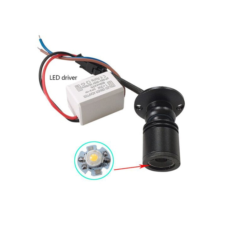 Led Recessed Cabinet Mini Spot Light 110V 220v 1W 3W Downlight 12v DC Jewelry Show include Led Driver 4000K Ceiling Light Lamp